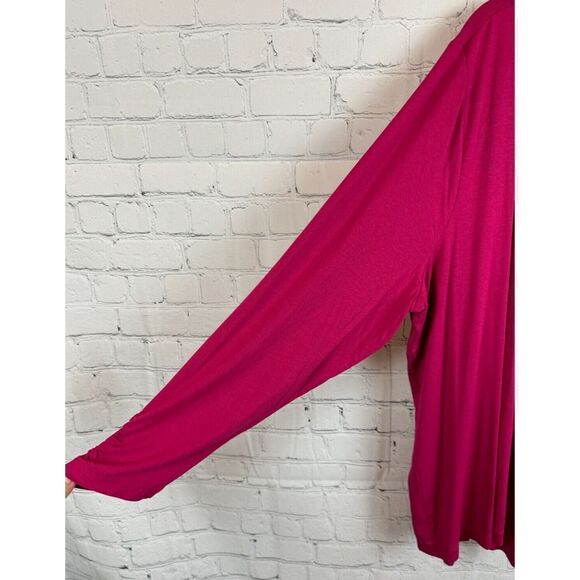 CHICO'S pink magenta knit open front waterfall cardigan sweater size 4 XXL NWOT - Picture 7 of 9